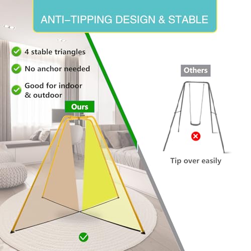 Skybound ACC-SWBLFRAME-YLW-V1 Heavy Duty Swing Frame- Metal Swing Stand For Kids And Adults - Supports Up To 440 Lbs - Fits For Most Saucer Swings And Tree Swings thumb #3