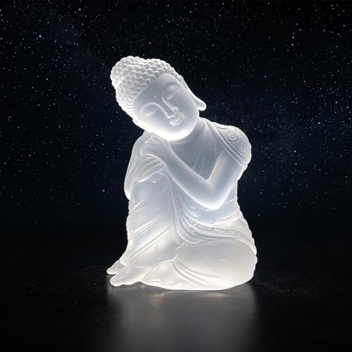 Estatua de Buda Meditando de 5.9 Pulgadas en Resina Blanca miniatura 6