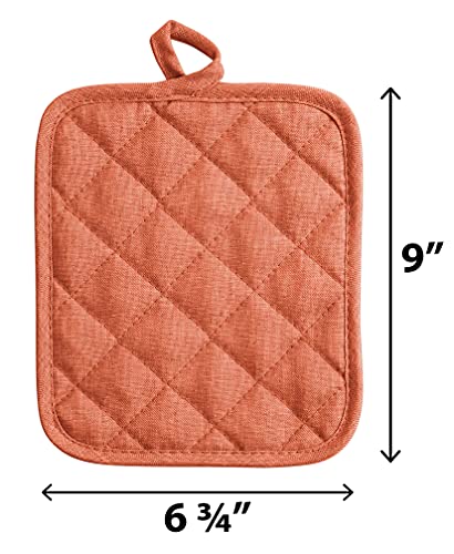 American Linen 8 Pack Pot Holders, Hot Pads, Table Pads For Kitchen And Dining Table, Non Slip Heat Resistant Hot Pot Holder Set (Coral) #TOP1