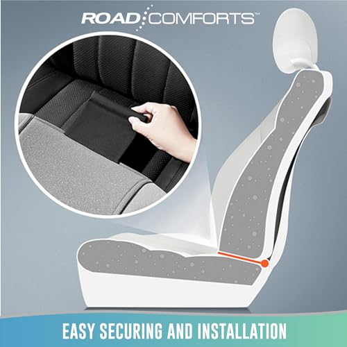 Image of Car Automotive Seat Cover, Sport Carbon Fiber with Breathable Mesh Front Seat Cover, Solid Black Color Car Seat Protectors, Automotive Interior Covers, Universal Fit for Cars, SUV and Trucks