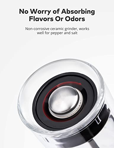 Great Grips Pepper And Salt Grinder Set- Refillable Pepper Grinders 5 Coarseness Fit Pink Himalayan & Sea Salt, Black Peppercorn Treblewind #TOP2