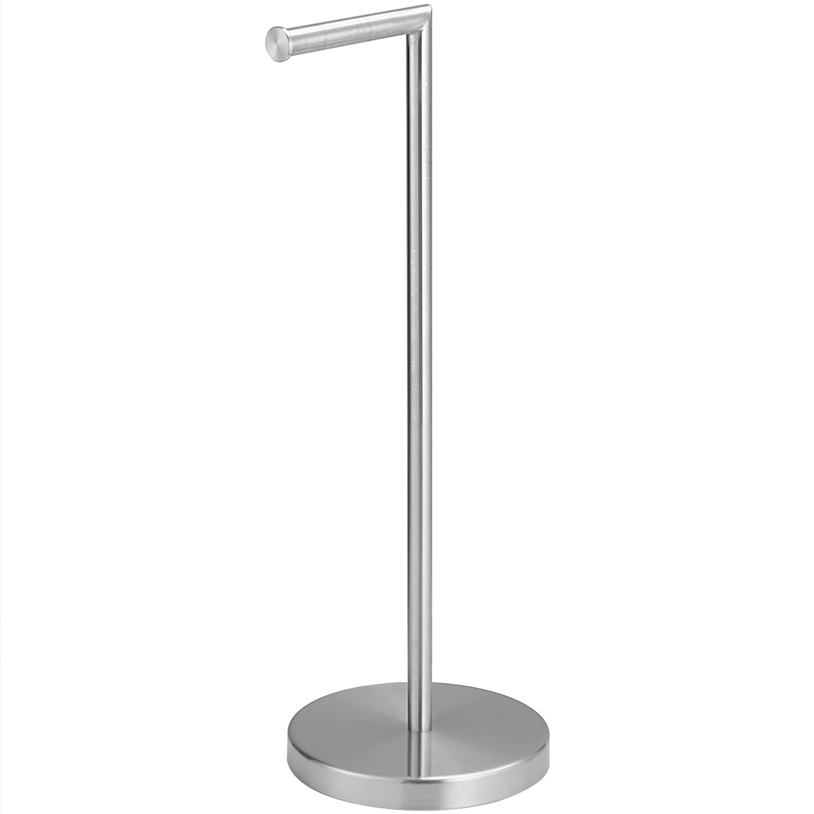 BATHLAVISH Free Standing Toilet Paper Holder Stand Bathroom of Toilet Tissue Modern Stainless Steel Brushed Nickel Toilet Paper Stand