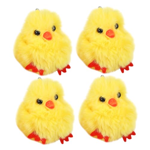 GALPADA Cute Stuffed Animal Keychain 4pcs Plush Chick Keychain Set Keychain Ornament for Decorative Hanging