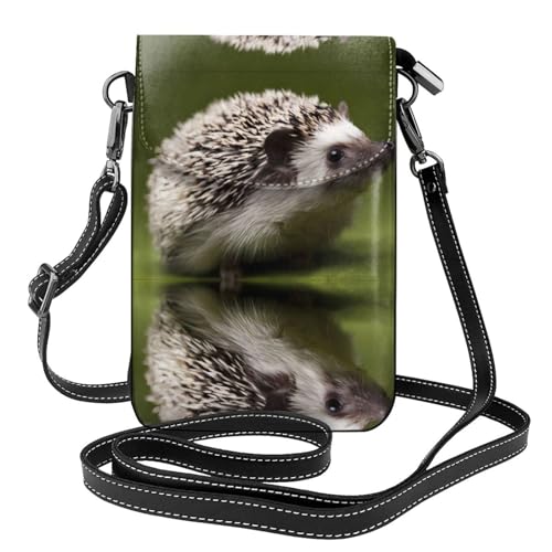 Petit sac à bandoulière en cuir hérisson pour femme avec porte-cartes intégré
