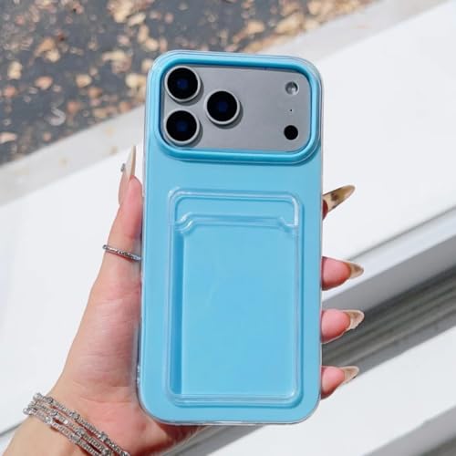 Coque antichoc iPhone 15 Plus bleu souple étui portefeuille complet