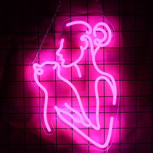 Image of Cat Girl Neon Sign Cat Woman Neon Light Cat Lady LED Neon Sign for Pet Room Wall Decor Dimmable Animal LED Neon Light for Nursery Wall Art Cat Lover Gift 11.8 * 16.5IN