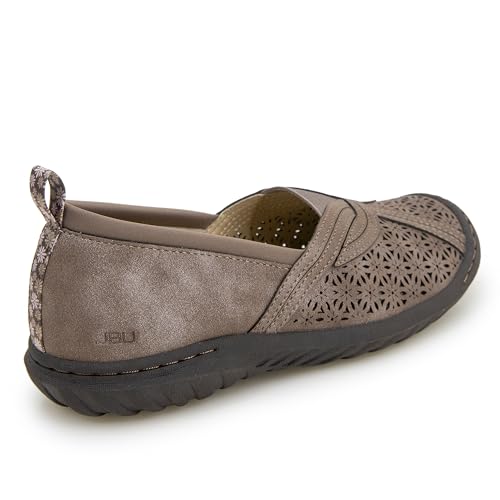 JBU by Jambu Women's Florida Loafer Flat, Mocha Shimmer, 9.5 A close-up of the Florida Loafer Flat's breathable lining and removable footbed, highlighting its exceptional comfort features