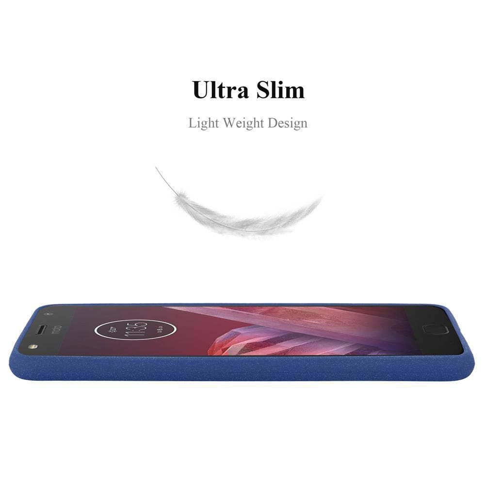 Cadorabo Custodia Per Motorola MOTO Z2 - Frost Blu Scuro - Cover Sottile In TPU Morbido Antiurto - 4