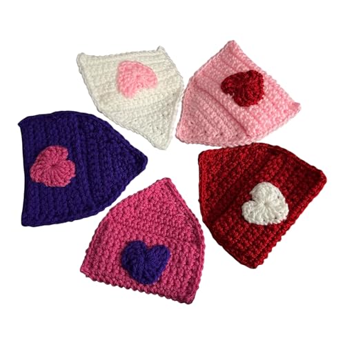 Valentine Hand Crochet Heart 4 Random Envelopes Red, Pink, Hot Pink, Purple, and White Handmade Product