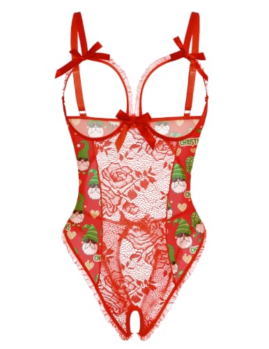 Image of Avidlove Women One Piece Lingerie Sexy Lace Babydoll Mini Bodysuit