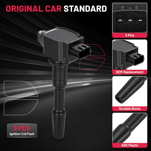 Image of BDFHYK Ignition Coil Packs Compatible with Smart Fortwo 2016-2017 0.9L l3,Coil for UF-808 C-987 UF808 C987 2819060000 22433-2428R 224332428R 8201154128 0986221079 Set of 3