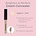 MCoBeauty Brighten & Perfect Cream Concealer, 1 Light Fair, Brightening Coverage for Flawless Complexion, Vegan, Cruelty Free Cosmetics