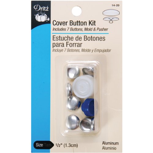 Dritz 14-20 Cover Button Kit with Tools, Size 20 - 1/2-Inch, 7-Piece