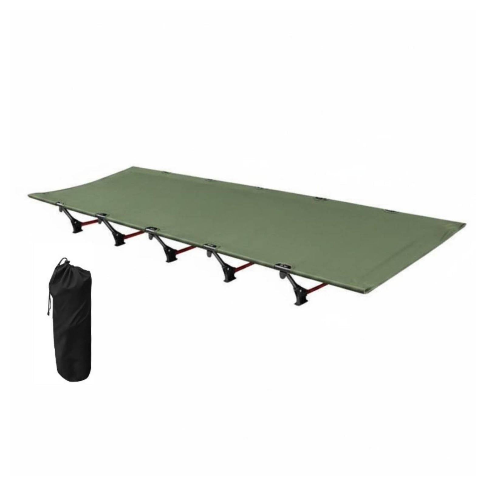 harayaa Lit de Camp Pliant Aluminium 7075 Lit Pliant Coucherette Cotonnière Oxford Mécanisme de Verrouillage Stable Léger 21 Kg Transport Facile Adapté au Camping Plage Invités Siestes, Vert Armée