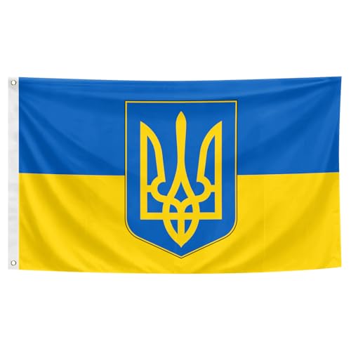 Ukraine Flag 3x5 Ft Stitched Polyester Fabric with 2 Brass Grommets Ukrainian flag Flags for3x5FT flag