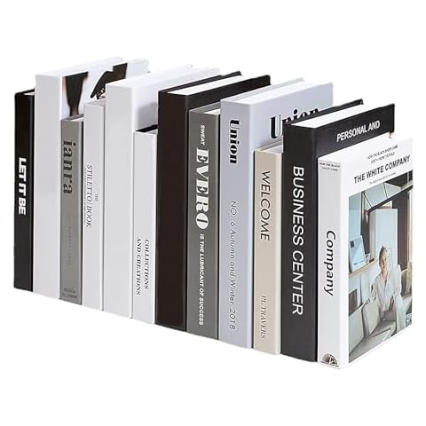 Glamativity Decorative Books Bundle of Designer Book Decor Inspired – FAKE Books for Display NO PAGES, Office & Rustic Home Decor, Bookshelf, Modern Farmhouse Decor, Living Room, Coffee Table Books Cover