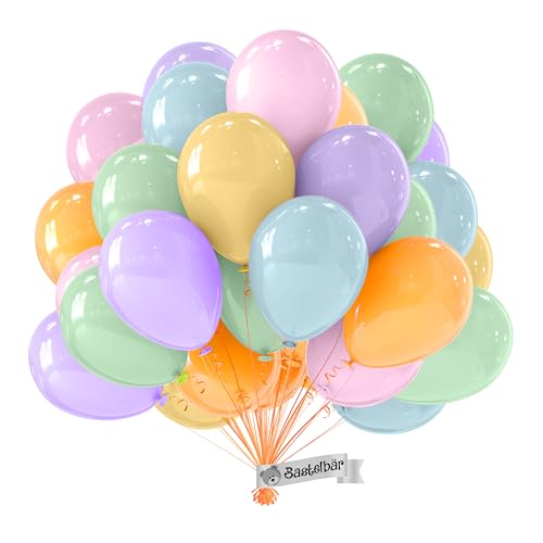 Palloncini biologici per compleanno [50 pezzi] Pastello/Macaron Mix• Made in EU • Palloncini biologici certificati sostenibili • 100% lattice naturale • Ø 34 cm • Prodotto ecologico • Palloncini elio
