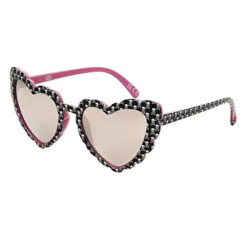 Betsey Johnson Women's Queen of Hearts Sunglasses, Black with Skull Pattern, 55 mm