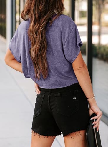 Image of UNCLECAT Womens Cropped T Shirts Summer Basic Short Sleeve Crop Tops