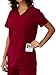 floralhue Scrubs for Women, Soft V-Neck Scrub Tops, Stretchy Medical Uniform with 5 Pockets, Breathable & Easy Care, Burgundy, M