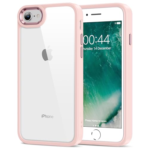 Image of HOOMIL for iPhone SE 3rd /2nd Gen, iPhone 7 /iPhone 8, Non-Yellowing, Drop Protection, Anti-Scratch Transparent Hard Back Phone Cover - Pink