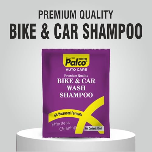 Image of PALCO Bike & Car Wash Shampoo 15ml (Pack of 30) - Super Concentrated pH-Balanced Thick Liquid Car Shampoo, Exterior Cleaning, Bucket Wash & Foam Cannon, Deep Cleaning Brilliant Shine Bike Shampoo