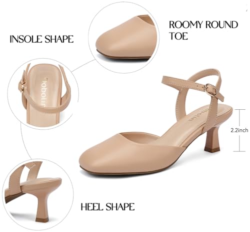 2.2 Inch Kitten Heels for Women Closed Toe Dress Shoes for Women Comfortable Dressy Low Stiletto Heel with Ankle Strap Womens Pumps3