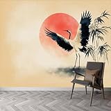 Papel pintado fotográfico tradicional chino para habitación infantil, pintura con tinta de animales, pájaros, hojas de sol, papel pintado para salón, dormitorio, niños, papel pintado fotográfico