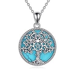 H-Turquoise Tree of Life Pentagram Necklace