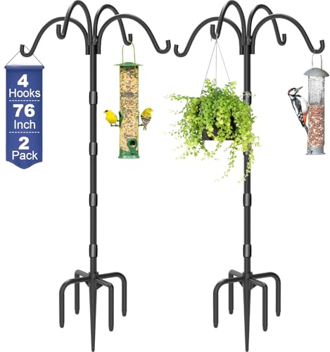 Tikimilor Upgrade 4-Hook Shepherds Hooks for Outdoor with Plastic Tube, 76