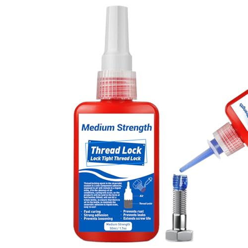 Thread Lock, 50ml Locktight Threadlock, Medium Strength Thread Lock Blue Locking & Seal Nuts, Bolts