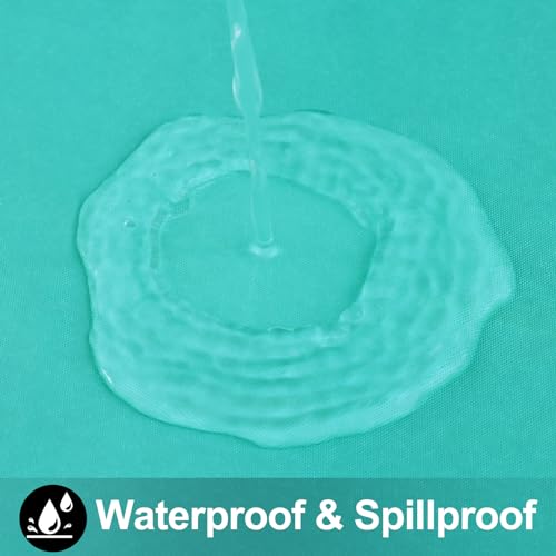 Image of Smiry Rectangle Table Cloth 60x120 Inch, Waterproof Wipeable Vinyl Tablecloths Protector, Oil Spill Proof Plastic Table Cover for Dining, Picnic, Camping, Outdoor, Teal