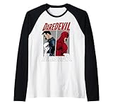 Marvel Daredevil Punisher Back To Back Logo Poster Raglan Baseball Tee