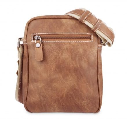Genérico Bolso Bandolera de Piel Sintética con Cremallera, Fabricado en España, 23 x 17 x 6 cm
