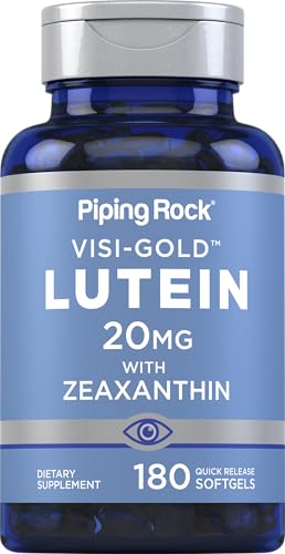 Piping Rock Lutein and Zeaxanthin Supplement | 20mg | 180 Softgels | from Marigold Extract | Non-GMO, Gluten Free
