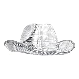 Hat Fashion Sequins Party Hat Adult for Music Festival Stage Dancing Hat Nightclub Headgear Silver