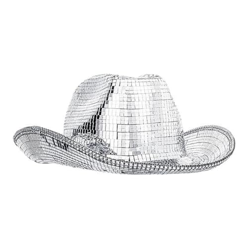Hat Fashion Sequins Party Hat Adult for Music Festival Stage Dancing Hat Nightclub Headgear Silver