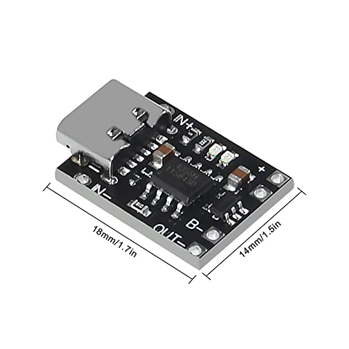 Image of UMLIFE 10 Pack Ultra-mini USB Type C 3.7V Lithium Battery Charger Board 4.2V Charging Module with Protection Circuit and LED Charge Indicators 5V USB-C Input