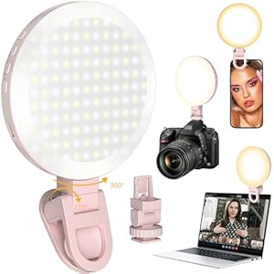 154 LED Phone Light, 5000Mah Rechargeable Selfie Light Clip Video Light, Adjusted 3 Light Modes, 10 Brightness Levels for Phone, Camera, Laptop, iPad, Light for Makeup, Video Conference, TikTok, Vlog