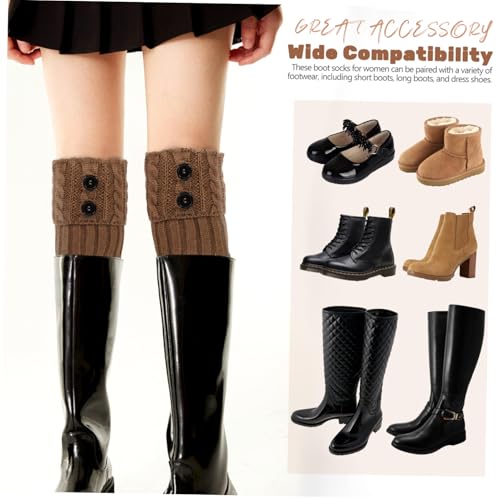 4pairs Fashion Women's Short Leg Warmers Boot Toppers Womens Boot Socks Kawaii Leg Warmers Wide Compatibility3