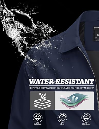 MAGCOMSEN Men's Lightweight Jacket Full Zip Golf Jackets Collar Windbreaker Casual Spring Coat With 3 Pockets - Image 5