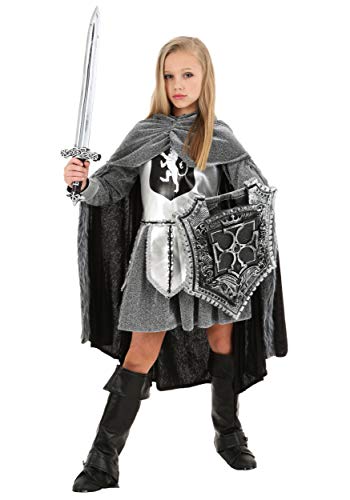 Disfraz completo de caballero para niñas con capa y botas miniatura 2