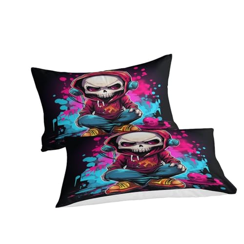 Housse de couette squelette fermeture éclair linge de lit facile - 5