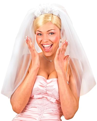 W WIDMANN MILANO Party Fashion - 3336W - Velo de novia, blanco, despedida de soltera, JGA, boda