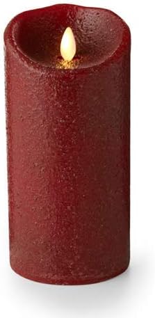 Luminara 02123-3.5" x 7" Rio Red (Unscented) Wavy Edge Realistic Flame Battery Operated LED Wax Candle Light with Timer