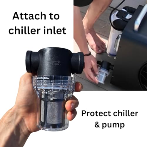 Image of Pre Filter Cold Plunge pre Filter. 80 Mesh. 3 /4 inch Threaded Female connectors. Cold Plunge in-line pre-Filter. Protect Your Cold Plunge Chiller and Pump.