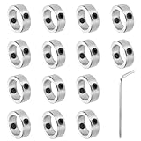 QUARKZMAN 14 Stück Silberne Spannringe 12.05mm Bohrung Spannringe 17mm Außendurchmesser 6mm Breite Fahrwerkstopper Kohlenstoffstahl Bohrer Tiefenringe