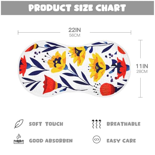 Floral Blossom White Burp Cloths for Babies Burp Rag Cotton Spit Up Rag for Newborn Baby Infant4