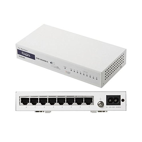 ELECOM EHB-UG2A08-S 8ポートスイッチングハブ スイッチングハブ 8ポート ギガビット 電源内蔵 耐熱 マグネット