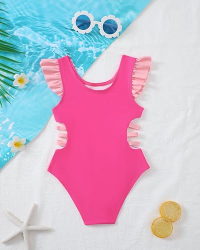Image of Mioglrie Toddler Baby Swimsuit Girl Bathing Suit Girl 2T 3T 4T 5T 6T Girls One Piece Swimsuits Color Block Swimwear